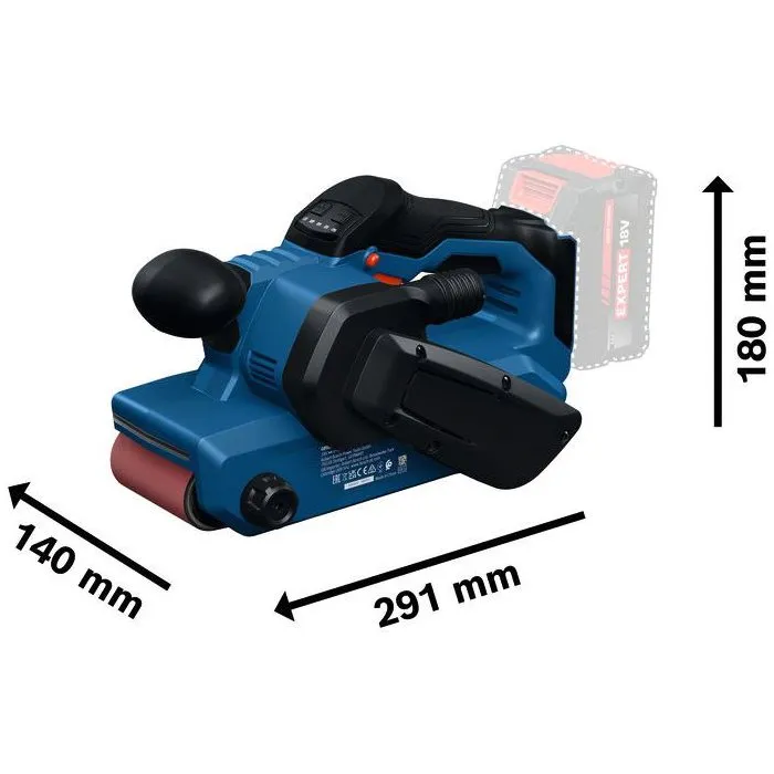 Bosch Professional Lijadora de banda inalámbrica GBS18V-75 18V 320 rpm - Batería y cargador no incluidos