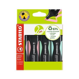 STABILO Green Boss Marcadores Fluorescentes Colores Surtidos Pack de 4