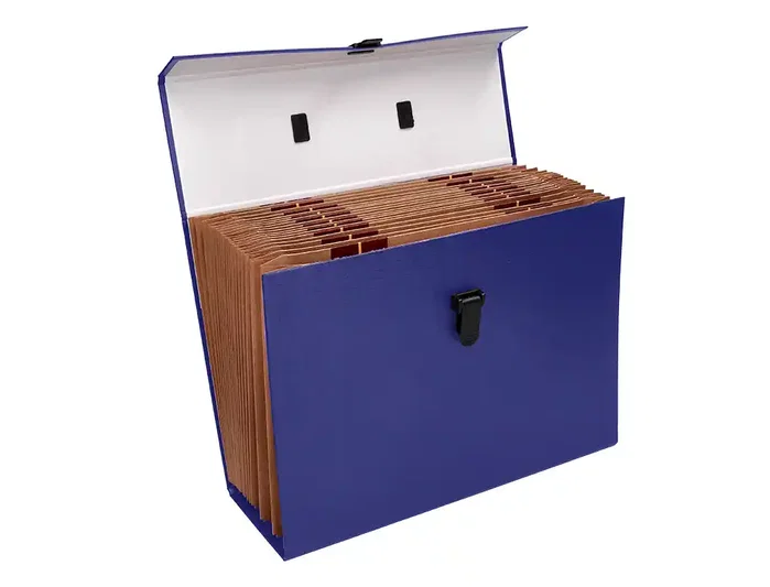Liderpapel Maletín Clasificador con Fuelle y Asa Azul de 19 Departamentos Liderpapel Maletín Clasificador con Fuelle y Asa Azul de 19 Departamentos