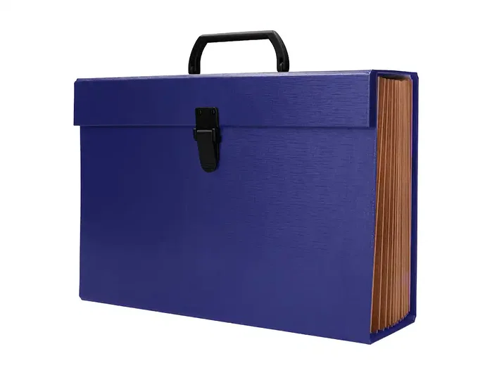 Liderpapel Maletín Clasificador con Fuelle y Asa Azul de 19 Departamentos Liderpapel Maletín Clasificador con Fuelle y Asa Azul de 19 Departamentos