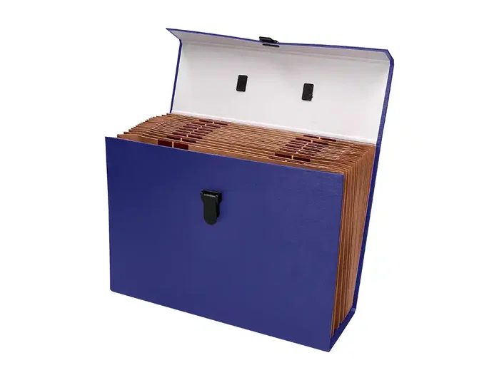 Liderpapel Maletín Clasificador con Fuelle y Asa Azul de 19 Departamentos Liderpapel Maletín Clasificador con Fuelle y Asa Azul de 19 Departamentos