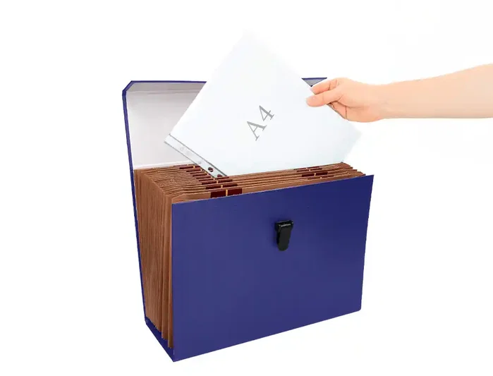 Liderpapel Maletín Clasificador con Fuelle y Asa Azul de 19 Departamentos Liderpapel Maletín Clasificador con Fuelle y Asa Azul de 19 Departamentos