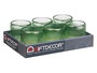 Giftdecor Portavela Círculo Raya Pequeño Verde 7.5 x 7.8 x 7.5 cm Cristal (Set de 12)