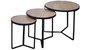 DKD Home Decor Mesita Auxiliar Loft Marron Negro 60 x 55 x 60 cm Set de 3 Metal Mango