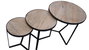DKD Home Decor Mesita Auxiliar Loft Marron Negro 60 x 55 x 60 cm Set de 3 Metal Mango
