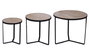 DKD Home Decor Mesita Auxiliar Loft Marron Negro 60 x 55 x 60 cm Set de 3 Metal Mango