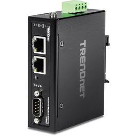 Trendnet TI-M12 Pasarela y Controlador 10/100 Mbit/s, Negro, Metal, Carril DIN, IP30