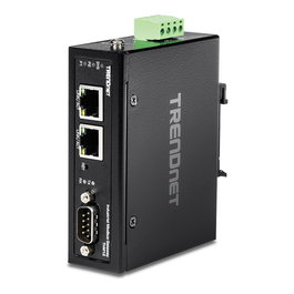 TRENDnet TI-M12 Gateway Industrial Modbus, Ethernet 10/100 Mbps, 2 Puertos RJ-45, RS-232, Montaje en Carril DIN, IP30, Negro, 12-56V
