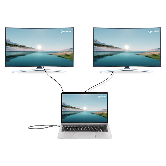 MANHATTAN Docking Station USB-C 10-en-1 4K con 2x HDMI PD MANHATTAN Docking Station USB-C 10-en-1 4K con 2x HDMI PD