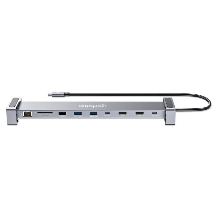 MANHATTAN Docking Station USB-C 10-en-1 4K con 2x HDMI PD MANHATTAN Docking Station USB-C 10-en-1 4K con 2x HDMI PD