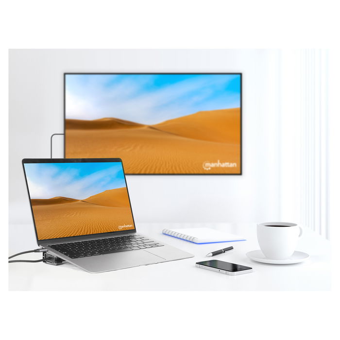 MANHATTAN Docking Station USB-C 10-en-1 4K con 2x HDMI PD MANHATTAN Docking Station USB-C 10-en-1 4K con 2x HDMI PD