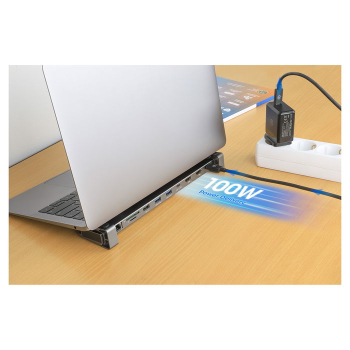 MANHATTAN Docking Station USB-C 10-en-1 4K con 2x HDMI PD MANHATTAN Docking Station USB-C 10-en-1 4K con 2x HDMI PD