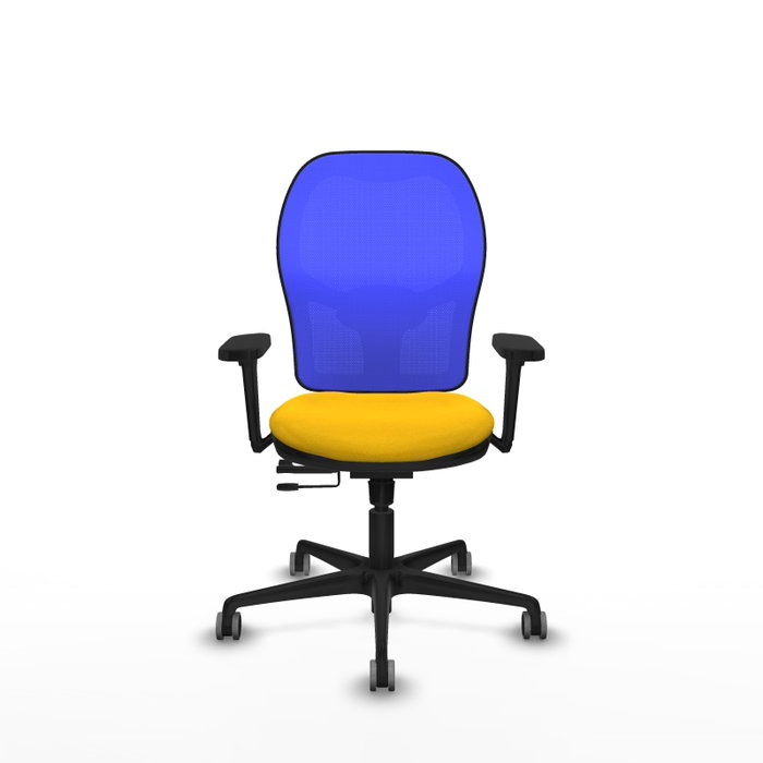 PIQUERAS Y CRESPO Silla de oficina Jorquera con mecanismo Sincro/Traslack, Amarillo y Azul PIQUERAS Y CRESPO Silla de oficina Jorquera con mecanismo Sincro/Traslack, Amarillo y Azul