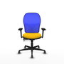 PIQUERAS Y CRESPO Silla de oficina Jorquera con mecanismo Sincro/Traslack, Amarillo y Azul
