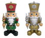 DKD Home Decor Figura LED de Cascanueces de Resina, Surtido de 2 Unidades, Dorado y Rojo