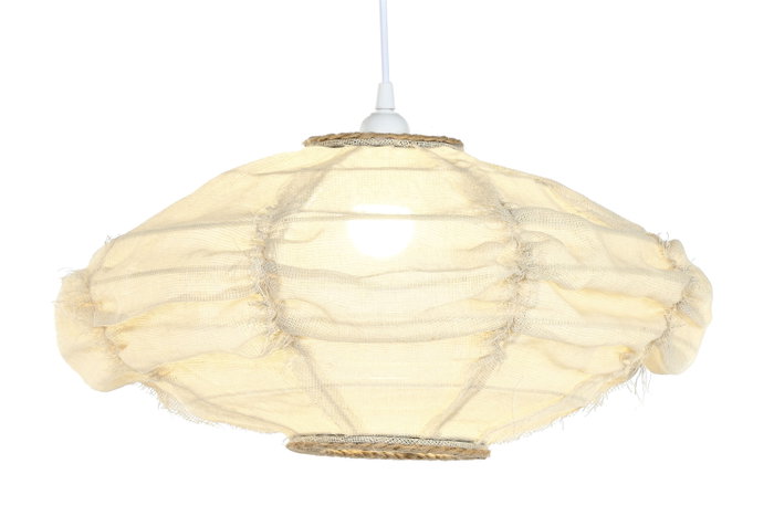 DKD Home Decor Lámpara de Techo Lino y Cuerda Crudo 45x45x20 cm