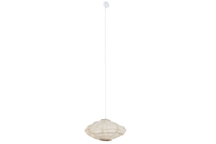 DKD Home Decor Lámpara de Techo Lino y Cuerda Crudo 45x45x20 cm
