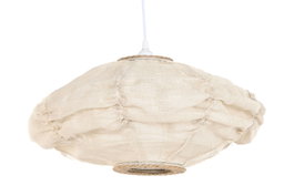 DKD Home Decor Lámpara de Techo Lino y Cuerda Crudo 45x45x20 cm