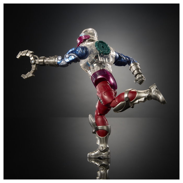 Mattel Masters of the Universe Masterverse New Eternia Roboto Figura de Acción Coleccionable 7 Pulgadas 30 Puntos Articulación Transparente Incluye Accesorios