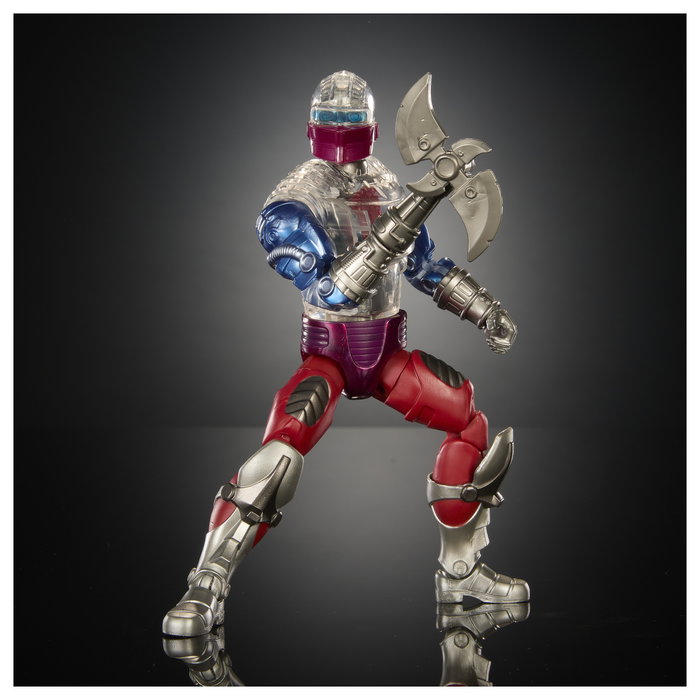Mattel Masters of the Universe Masterverse New Eternia Roboto Figura de Acción Coleccionable 7 Pulgadas 30 Puntos Articulación Transparente Incluye Accesorios