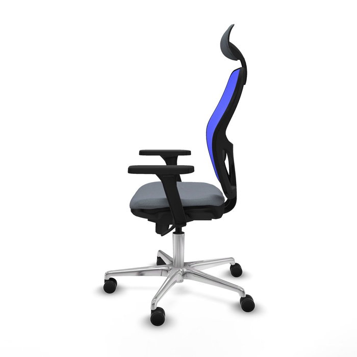 PIQUERAS Y CRESPO Silla de oficina Jorquera con mecanismo Sincro, brazos 3D, malla azul y asiento gris