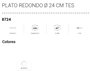 PLASTIKEN Platón Redondo Serie TES 24 cm Blanco