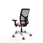 PIQUERAS Y CRESPO Silla de oficina Motilla Rosa y Gris con Brazos 3D