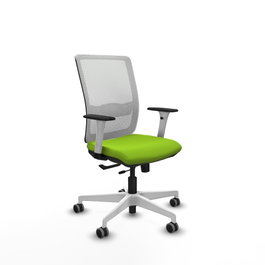 PIQUERAS Y CRESPO Silla de oficina Haches con mecanismo Sincro/Traslack, Pistacho y Blanco