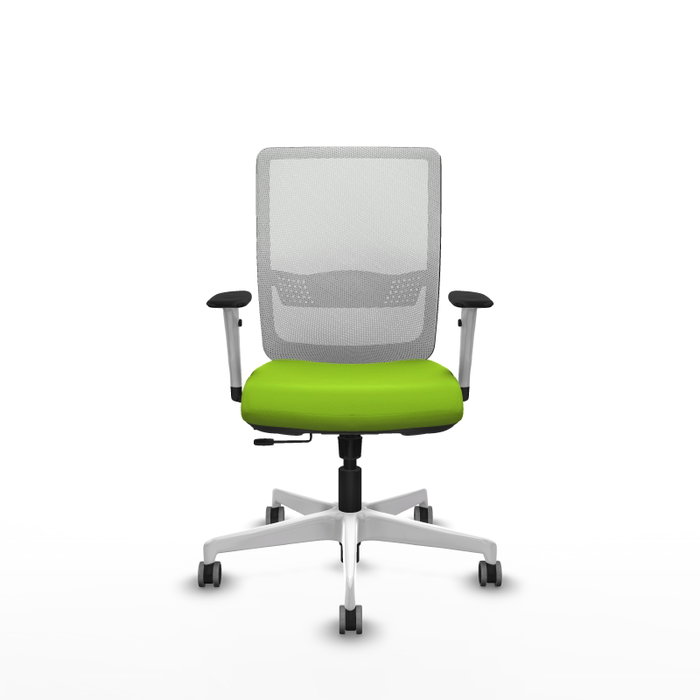 PIQUERAS Y CRESPO Silla de oficina Haches con mecanismo Sincro/Traslack, Pistacho y Blanco