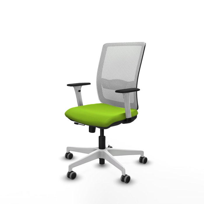 PIQUERAS Y CRESPO Silla de oficina Haches con mecanismo Sincro/Traslack, Pistacho y Blanco