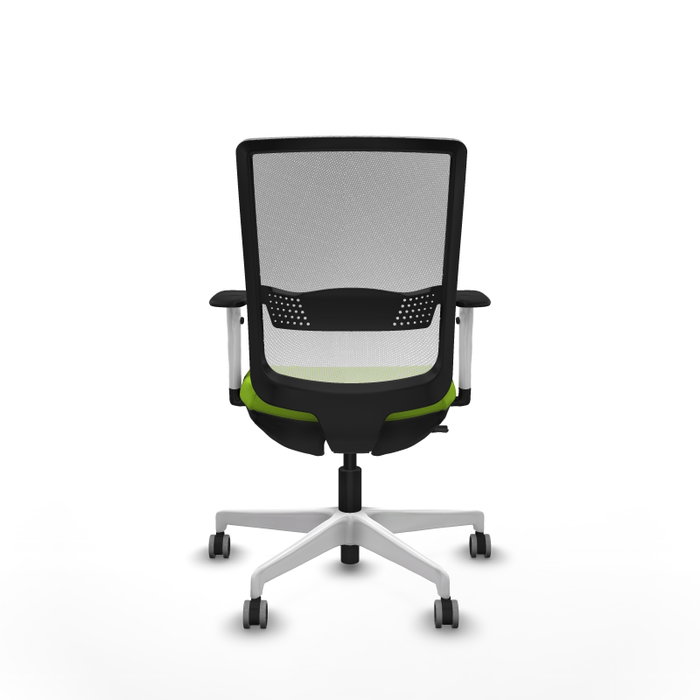 PIQUERAS Y CRESPO Silla de oficina Haches con mecanismo Sincro/Traslack, Pistacho y Blanco