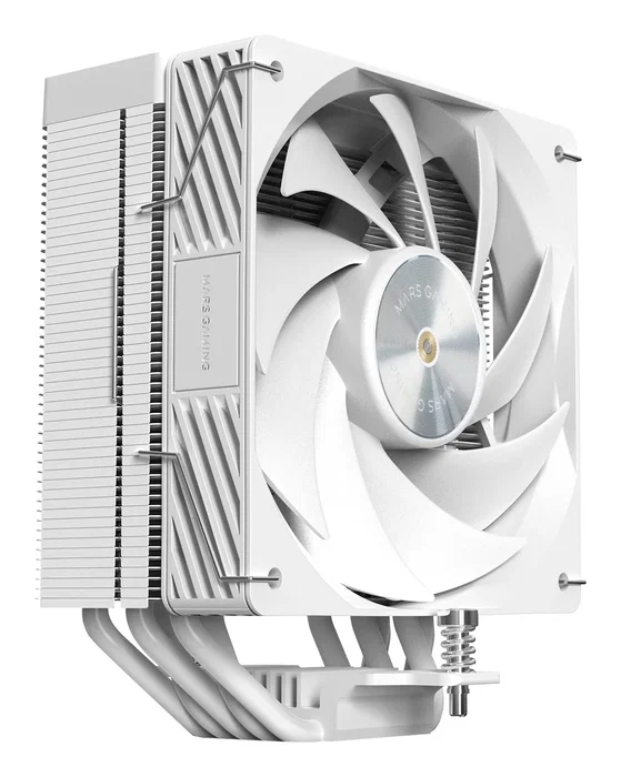 Mars Gaming MCPU-X5 Ventilador CPU Disipador con 5 Heatpipes HCT, TDP 280W, Ventilador PWM Silencioso 120mm, Compatible con Intel LGA y AMD AM5/AM4, Color Blanco