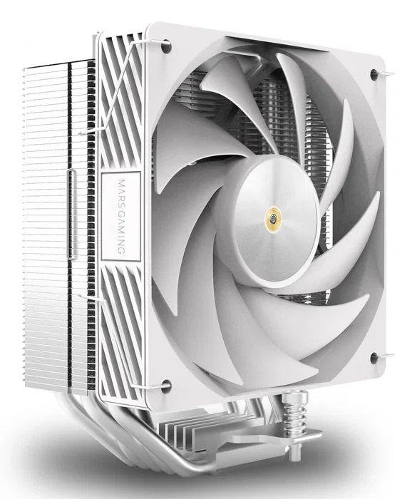 Mars Gaming MCPU-X5 Ventilador CPU Disipador con 5 Heatpipes HCT, TDP 280W, Ventilador PWM Silencioso 120mm, Compatible con Intel LGA y AMD AM5/AM4, Color Blanco