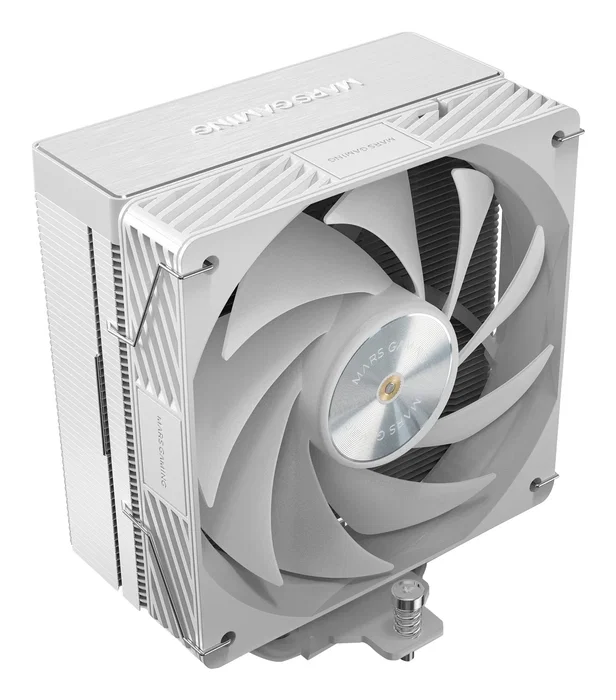 Mars Gaming MCPU-X5 Ventilador CPU Disipador con 5 Heatpipes HCT, TDP 280W, Ventilador PWM Silencioso 120mm, Compatible con Intel LGA y AMD AM5/AM4, Color Blanco