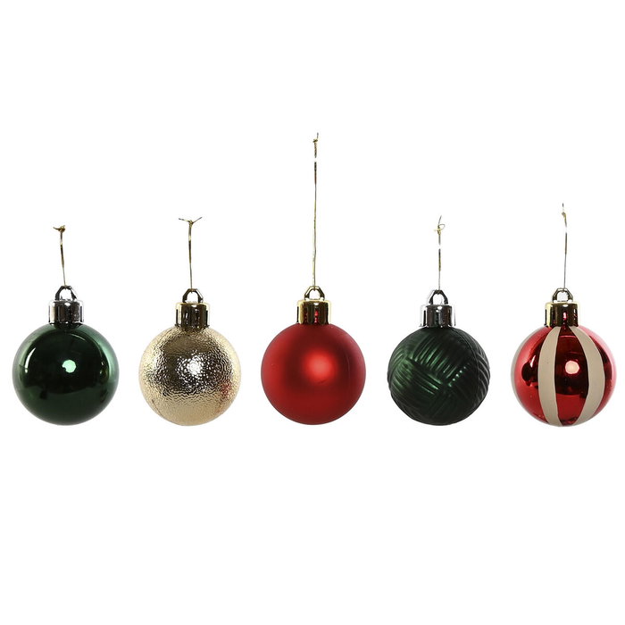 DKD Home Decor Set de 20 Bolas de Decoración Navideña Verde y Rojo DKD Home Decor Set de 20 Bolas de Decoración Navideña Verde y Rojo