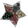DKD Home Decor Set de 20 Bolas de Decoración Navideña Verde y Rojo