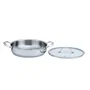 Haeger Olla Sartén PA-24L.004A de Acero Inoxidable, 24 Litros, 24 cm de Diámetro, con Tapa de Cristal y Rejilla de Ventilación, Apta para Inducción, Gas y Todo Tipo de Placas