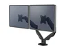 Fellowes Soporte Doble de Monitor Eppa 9683401, Brazo de Pinza/Atornillado para 2 Pantallas hasta 39", 8 kg, Negro
