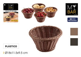Inde Cesta Pp Rattan 18.5 cm x 9.5 cm x 19.3 cm (12 Unidades)