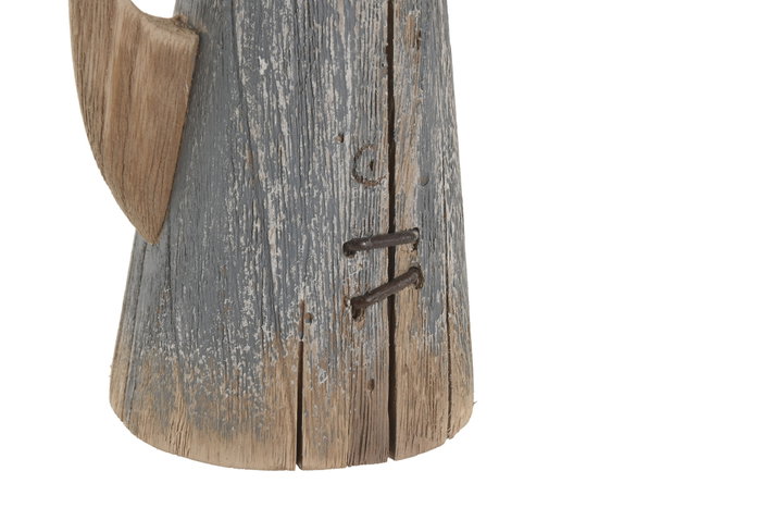 DKD Home Decor Figura de Madera Reciclada Cola de Tiburón Gris