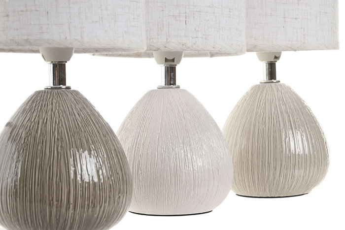 DKD Home Decor Lámpara Sobremesa Moderno Gris Beige 12 Unidades 13 x 26 x 13 cm
