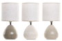 DKD Home Decor Lámpara Sobremesa Moderno Gris Beige 12 Unidades 13 x 26 x 13 cm