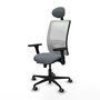 PIQUERAS Y CRESPO Silla de oficina Zulema con mecanismo Sincro/Traslack, Gris y Blanco