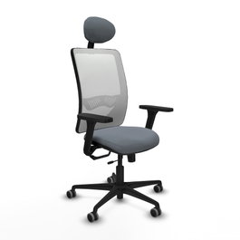 PIQUERAS Y CRESPO Silla de oficina Zulema con mecanismo Sincro/Traslack, Gris y Blanco