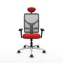 PIQUERAS Y CRESPO Silla de oficina Motilla con mecanismo Sincro, Rojo y Gris