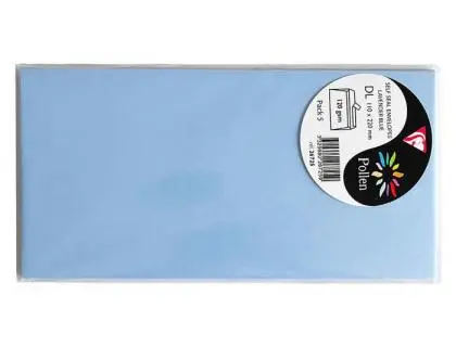 Clairefontaine Sobre Pollen 110x220 mm Azul lavanda, pack de 5 unidades Clairefontaine Sobre Pollen 110x220 mm Azul lavanda, pack de 5 unidades