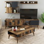 Hanah Home Madrid - Anthracite Mueble de Salón Completo: Mueble TV, Armario, Estante y Mesa Centro - Nogal y Antracita