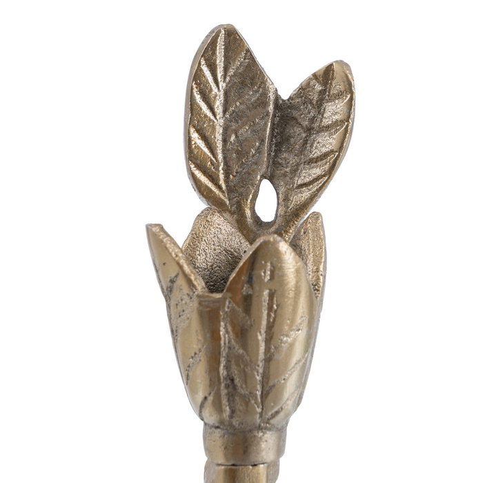 Portavelas Oro Aluminio Decoración 14 X 14 X 20 cm (Set de 2)