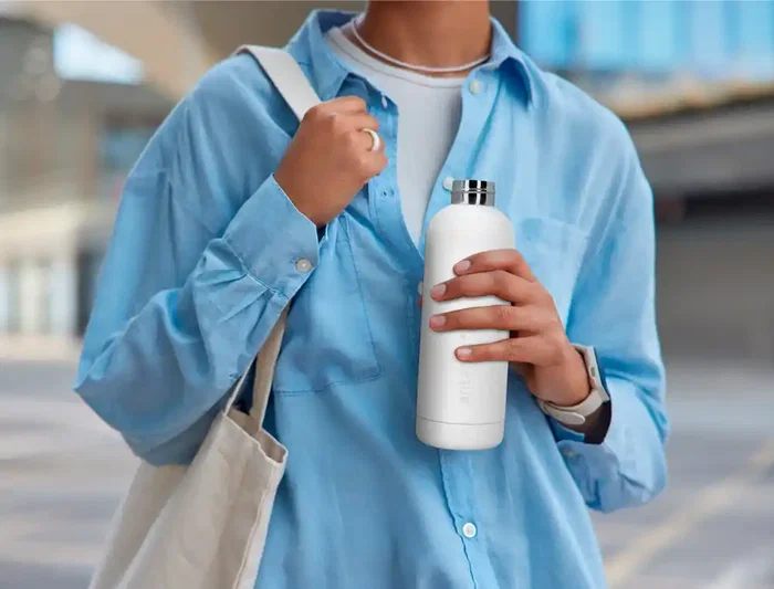 Antartik Botella Portaliquidos Isotermica Acero Inoxidable Libre de BPA Color Blanco 500 ml