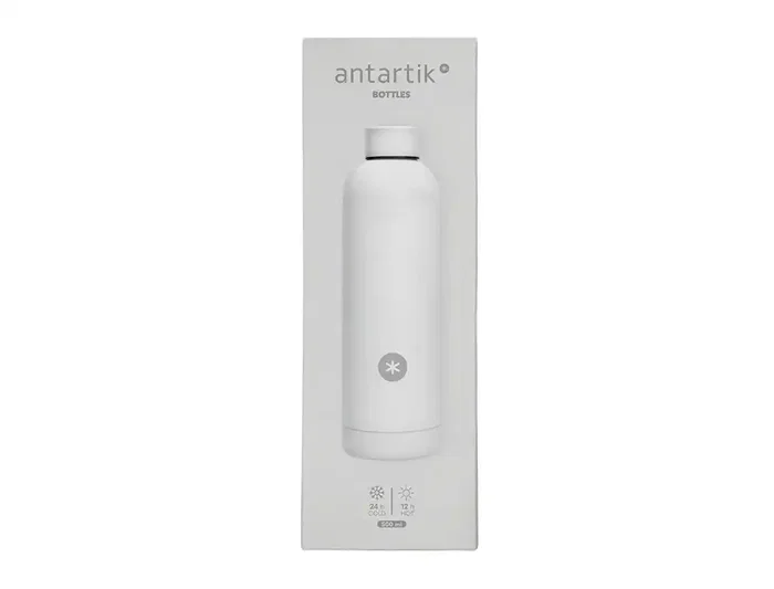 Antartik Botella Portaliquidos Isotermica Acero Inoxidable Libre de BPA Color Blanco 500 ml